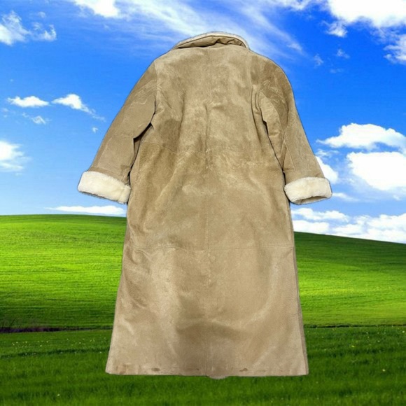 Vintage suede fur trench coat - Picture 2 of 7